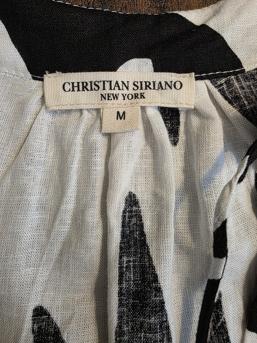 Christian Siriano Black and White Botanical Print Top - Picture 3 of 6